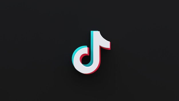 3D TikTok Logo Tło Projekt Zasób Ilustracja w mediach społecznościowych