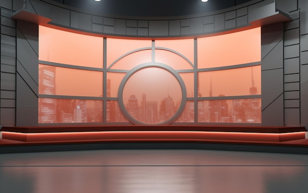 3D Virtual TV Studio Wiadomości Tło dla programów telewizyjnych Telewizja na ścianie 3D Wirtualne studio wiadomości Tło3d il