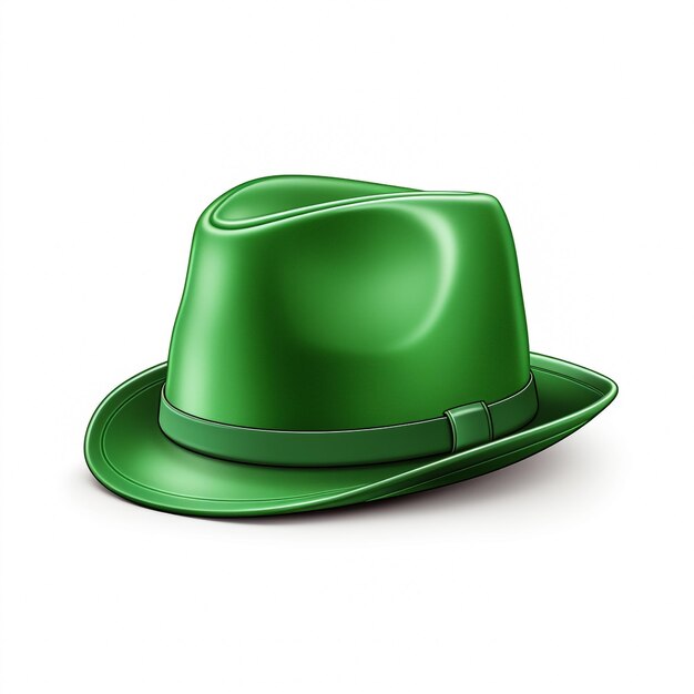 3D wektor zielony kapelusz Świętego Patryka z koniczyną