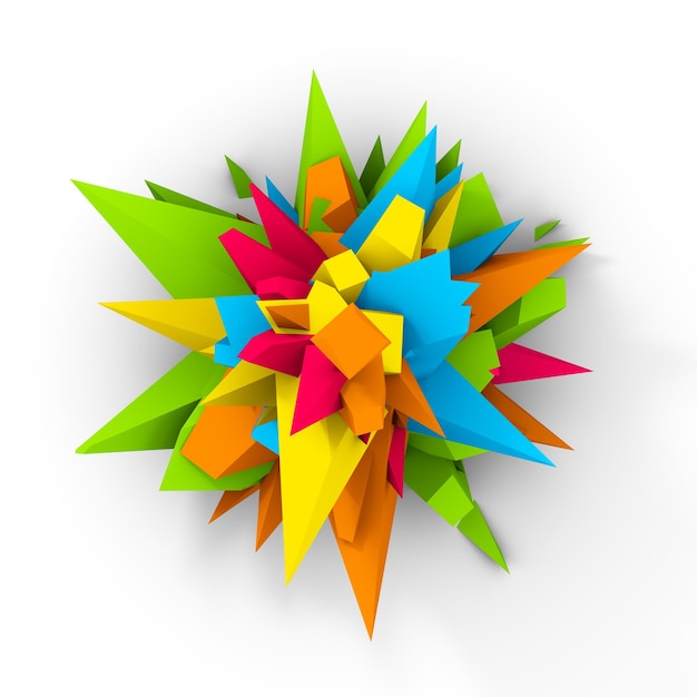 3D wielokolorowy abstrakcyjny cyfrowy kwiat