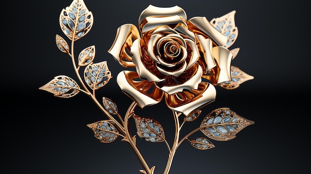 3D wyrenderowane zdjęcie pięknego projektu róży