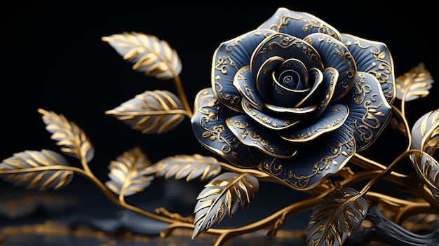 3D wyrenderowane zdjęcie pięknego projektu róży