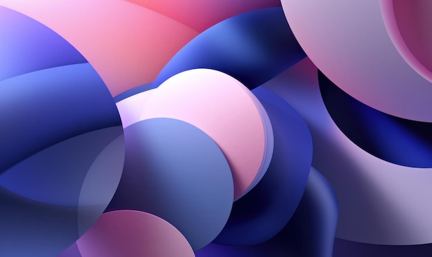 3d zakrzywione akrylowe abstrakcyjne kształty geometryczne na pulpicie biznesowym Ilustracja AI Generative