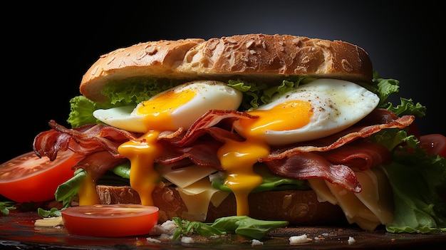 3d zdjęcie jajek na śniadanie z chlebem na tapecie