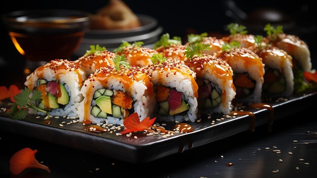 3d zdjęcie tapety sushi