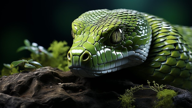3D zdjęcie zielonego węża
