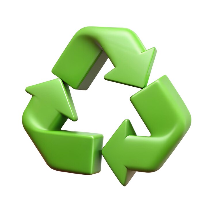 3D Zielony symbol recyklingu