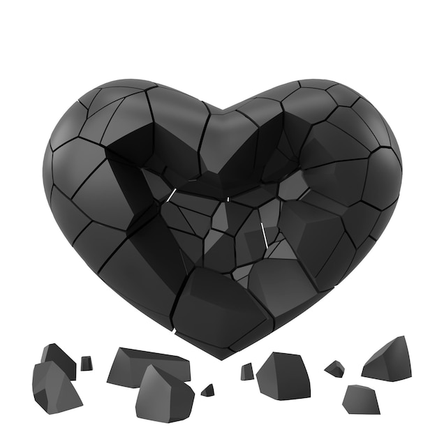 3D złamane serce Złamane serce ilustracja 3D