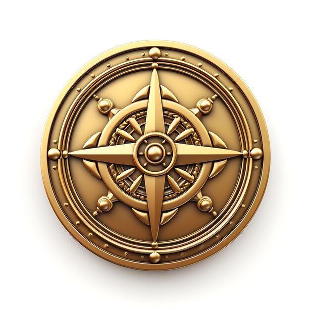 3d złoty symbol żeglarza