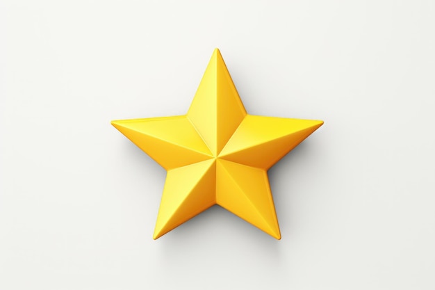 Zdjęcie 3d żółta ikona gwiazdy izolowana na czystym tle studia