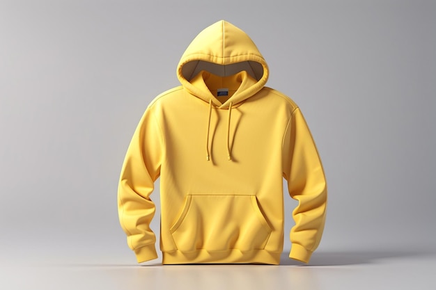 3D Żółty Hoodie Mockup Tło.