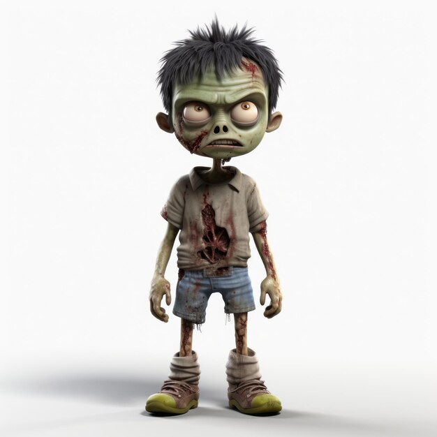 Zdjęcie 3d zombie child cartoon rendering w stylu tiltshift i grafika na xbox 360