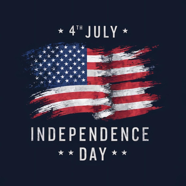 Zdjęcie 4 lipca dzień niepodległości z amerykańską flagą