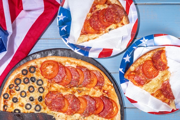 Zdjęcie 4 lipca impreza świąteczna usa patriotyczna pizza