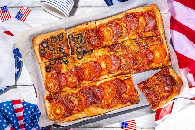 4 lipca impreza świąteczna usa patriotyczna pizza