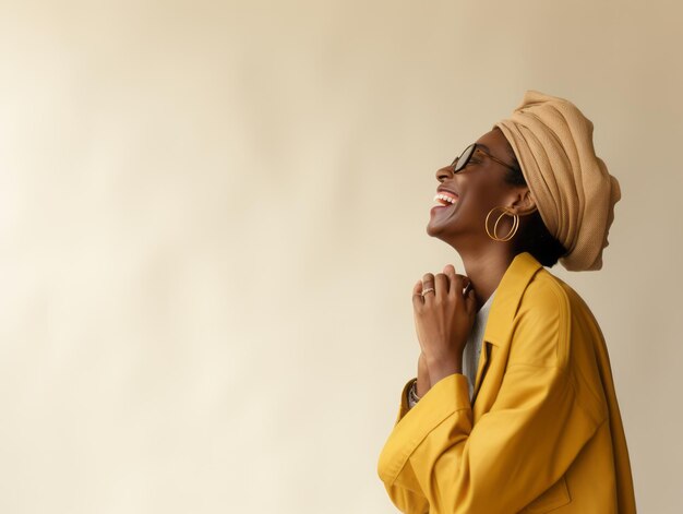 40-letnia afrykańska kobieta emocjonalna dynamiczna pozycja