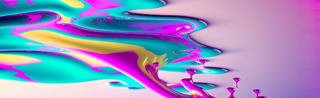 4k abstrakcyjne kolorowe tło z płynną farbą falową Generative AI