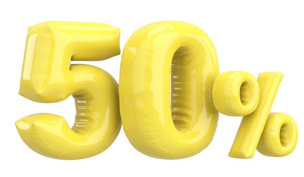 50% tekst balonowy ilustracja 3D