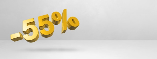 55 Zniżki Oferta Rabatowa Ilustracja 3d Na Białym Poziomym Banerze