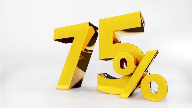 75% złoty symbol