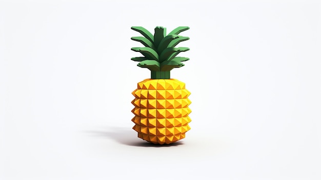 8-bitowy chiński ananas na prostym białym tle