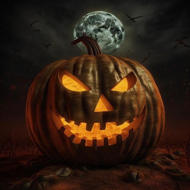 8k zdjęcie przerażającej halloween jack o latarnia halloween dyni
