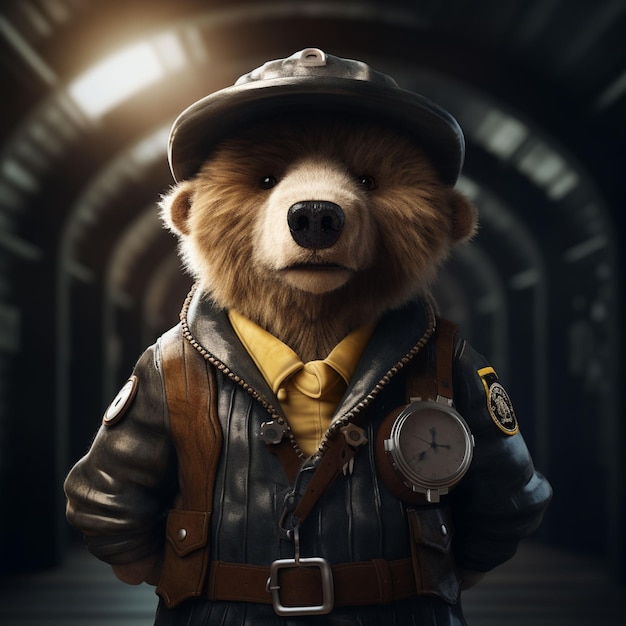 A_bear_wearing_a_pilots_uniform