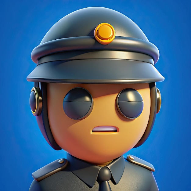 Zdjęcie a cartoon character with a gun on his head and the words  police  on it