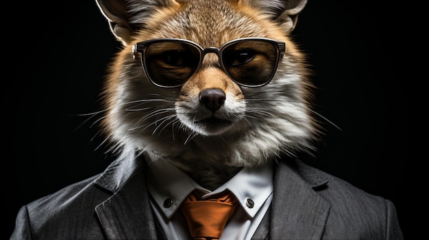 _A_cat_wearing_sunglasses_and_a_suit__ Tapeta HD 8K Obraz fotograficzny