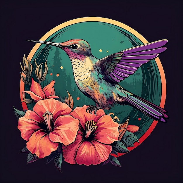 A_circular_design_of_a_hummingbird