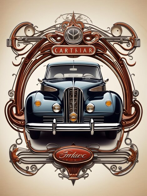 Zdjęcie a_classic_vintage_car_logo_with_intricate_detai_