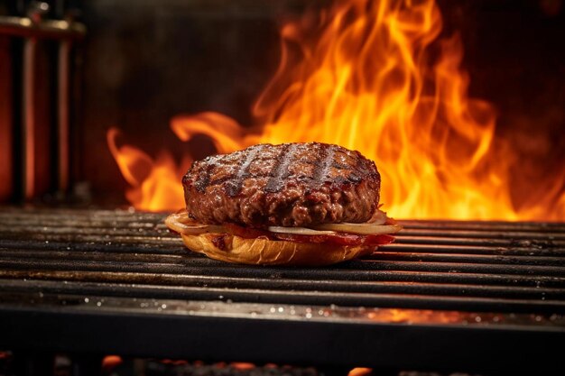 A_closeup_shot_of_a_hamburger_being_cooked_on_a_flam_4_block_0_0jpg