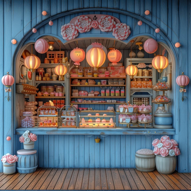 A Cute Doll Fairy Little Shop of Sweets ekstremalne zbliżenie Generatywna sztuczna inteligencja