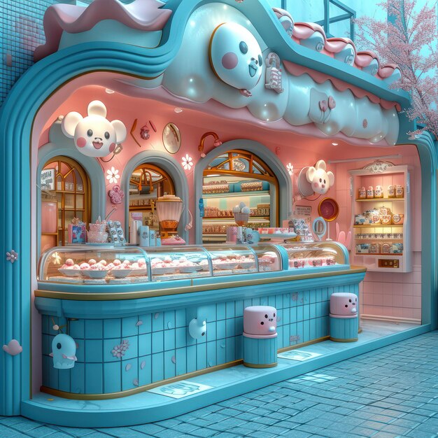 A Cute Doll Fairy Little Shop of Sweets ekstremalne zbliżenie Generatywna sztuczna inteligencja