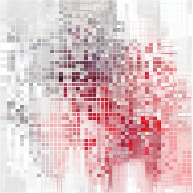Zdjęcie a czerwony i biały wzór piksela dzieło sztuki w stylu abstrakcji tworzenie paskowych kompozycji intuicyjna abstrakcja jasna magenta i ciemno szara siatka job id e976d5ddcbb74af5b519972166663f19