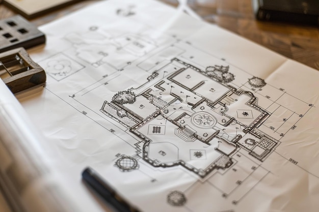 Zdjęcie a detailed blueprint of a grand palace