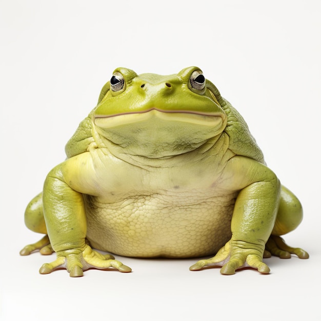 a_full_body_of_frog_in_zoo_style_super_real_white_background