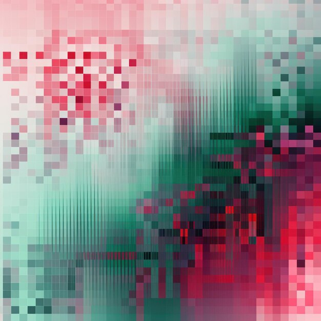 Zdjęcie a red and emerald pixel pattern artwork in the style of abstractioncreation striped compositions intuitive abstraction light magenta and dark gray grid job id 28a61ae4159f4094aa810825a0240f74