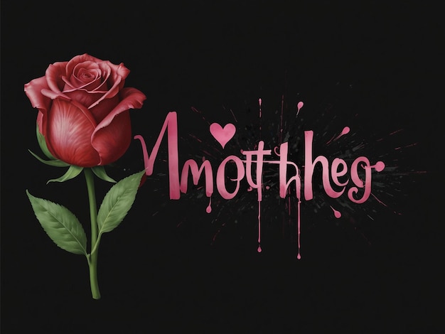 Zdjęcie a rose with the word happy mothers day on it