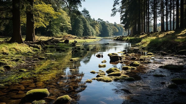 Zdjęcie a_secluded_woodland_pond_surrounded_by_vibrant_greene