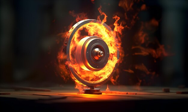 a_spinning_roulette_with_fire_and_fire_exploding_around_explosion
