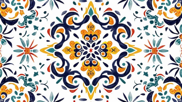 A Talavera projekt portugalski Azulejos tureckie ozdoby marokańskie płytki mozaika hiszpańska porcelana ceramiczne naczynia stołowe Folk print hiszpańska ceramika śródziemnomorska bezszwowa tapeta