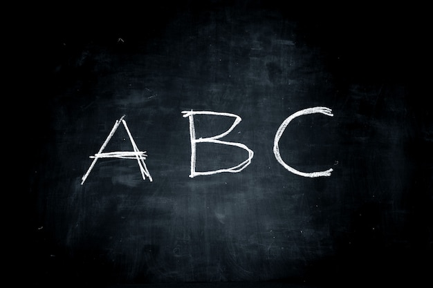 ABC tekst na tablicy