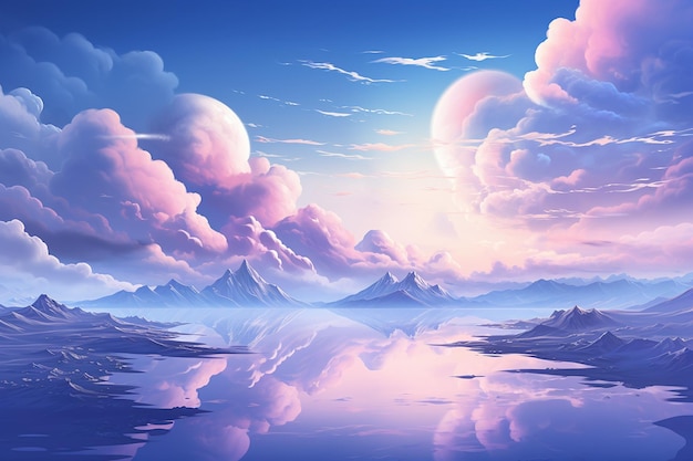 Abstract Dreamscape Landscape Generative przez Ai