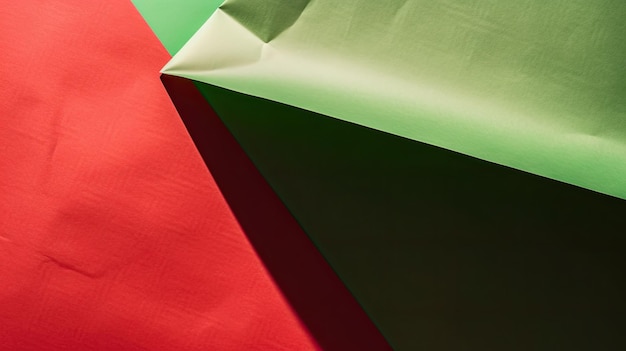 Abstrakcjonistyczna czerwień i zieleń barwiona składana papierowa tekstura minimalistyczna Mieszkanie leżała Kopia przestrzeń