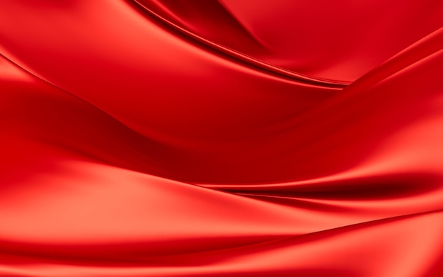 Abstrakcjonistyczna czerwona tkanina jedwabna tekstura tło renderowania 3d
