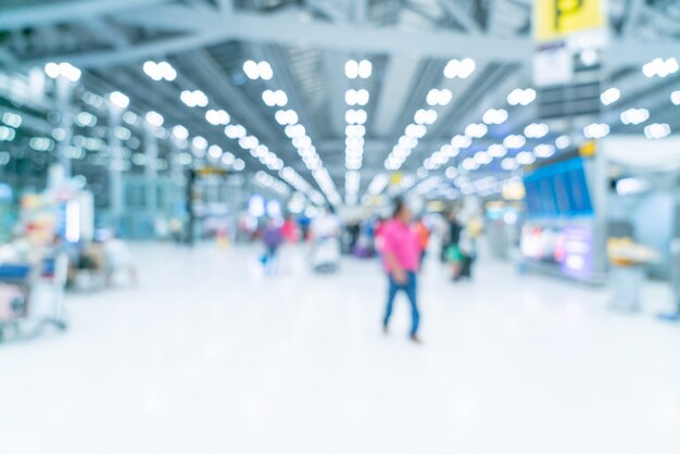 Zdjęcie abstrakcjonistyczna plama i defocused lotniskowego terminal wnętrze