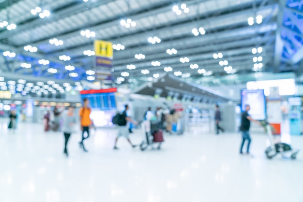 Abstrakcjonistyczna plama i defocused lotniskowego terminal wnętrze