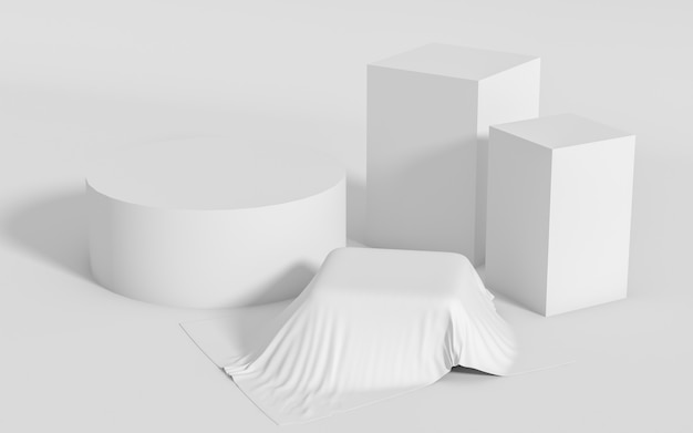 Abstrakcjonistycznej Geometrycznej Kształt Grupy Ustalona Scena Minimalna, 3d Rendering