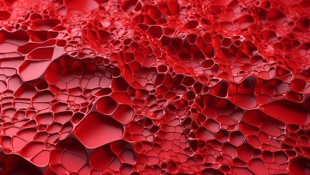 Abstrakcjonistyczny czerwony kolor 3d voronoi tekstura pokrył wzory tło projekt